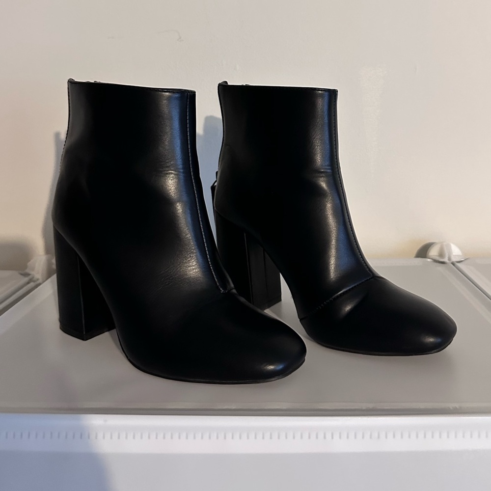 Forever 21 Black Leather Ankle Boots